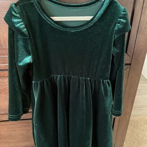 Green velvet texture dress